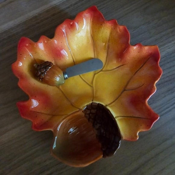 Other - 8" Leaf Dipper set of 2 Fall Autumn Thanksgiving Dips, Oils, Breads, etc